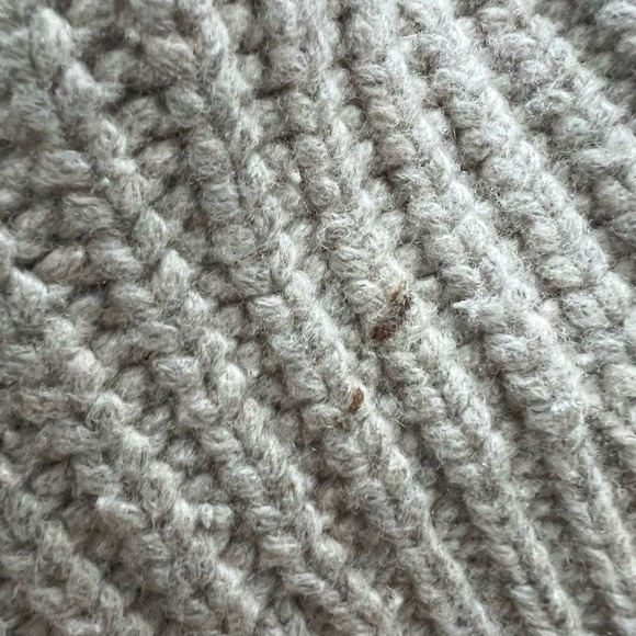 All Saints Ribbed Crewneck Oversized Knit Sweater Wool Small Tan Khaki Classic - Picture 7 of 9